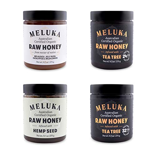 Meluka 100% Pure Premium Unfiltered Native Australian Raw Honey Bundle Gift Pack (4 items)