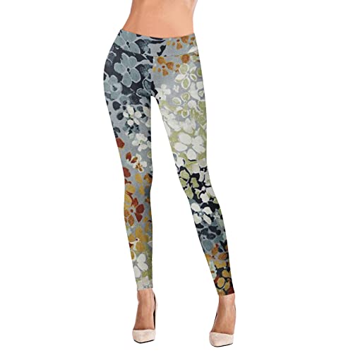 July 4 Womens Yoga Pant Set Leggings For Women Casual Flower Pattern High Waist Floral Printed Yoga Running Daily Wide Leg Pants For Women High Waist Plus Size Pants For Women 4X-5X Elastic Waist #TOP2
