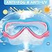 Water Space 2 Packs Swimming Goggles Swim Googles for Kids Toddler Girls Boys Youth 6-14 3-6 4-7, Swimming Goggles with Nose Cover Anti Fog 180°Clear Snorkel Mask No Leak Pool Underwater Goggles