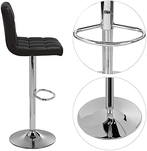 Kit 04 Banquetas Cozinha Americana Bancada Giratória Alta Preta DU80