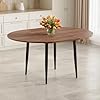 42 Round Dining Table for 4, 54 Oval Dining Table for 6, Extendable Kitchen & Dining Room Table with Metal Legs, Modern Rustic Space-Saving Adjustable Shape Dinner Table, Easy Assembly,Walnut