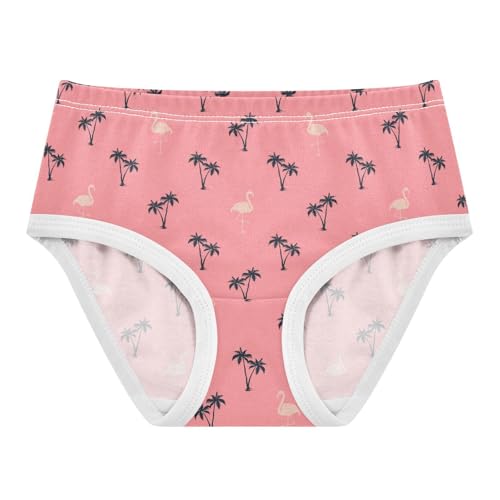 Girls' Underwear Palm Trees Flamingo Cotton Stretch Comfort Toddler Panties