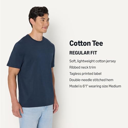 Image of Amazon Essentials Men's Regular-Fit Short-Sleeve T-Shirt, Pack of 6