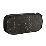 Construction pratique : la trousse à crayons à double compartiment comprend 2 poches principales zippées et 1 poche principale sans poche plaquée. Une autre poche principale avec 3 poches plaquées et 5 emplacements pour stylos