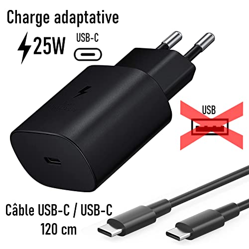 Chargeur Complet pour Samsung Galaxy S25 Ultra Plus S24 Ultra Plus FE S23 Plus FE Ultra S22 Plus Ultra S21 .. Cable USB C 120 - vue 3