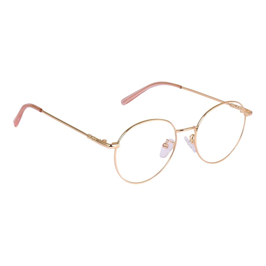 Roshfort Men Women Round Lightweight Spectacle Frame Eyeglasses UV Protection Anti Eye strain Computer Glasses Frame Size Small (Gold, B-3) - Image 4 thumbnail