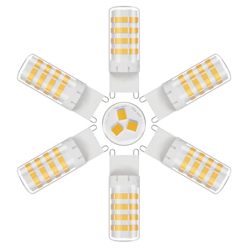 Klighten Bombilla LED G9 5W, Blanco Natural 4000K, 600LM Equivalente a Halógeno de 50W, Ángulo de Luz de 360° Sin Parpadeo No Regulable, AC 220-240V para Dormitorio, Cocina, Salón, Pack de 6