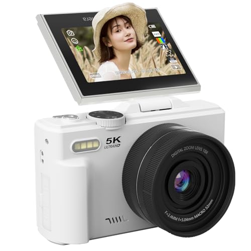 AiMike �f�W�^���J���� 5K �X�}�z�ɑ����f�W�J�� WIFI�]���@�\ 7500����f 180�x��]�f�B�X�v���C 64GB�}�C�N��SD�J�[�h�t�� 18�{�f�W�^���Y�[�� �I�[�g�t�H�[�J�X�@�\ �E�F�u�J���� 19��ރt�B���^�[ ���B��֗� 3�C���`���