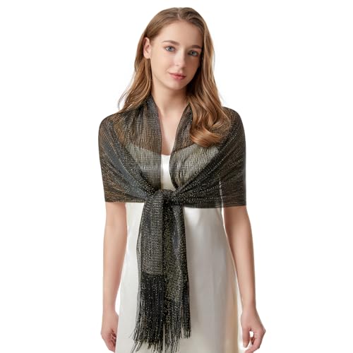 Shawls and Wraps for Formal Evening Dresses with Buckle, Sparkling Metallic Women Shawls for Weddings Parties4