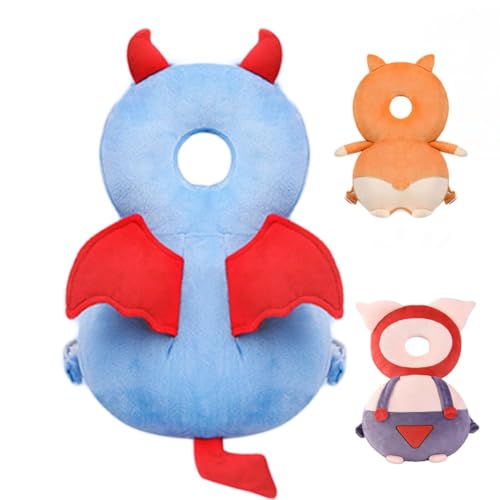 Image of JunNeng Baby Head Protector Backpack, Toddler Walking Fall Head Protection, Dark Blue Devil
