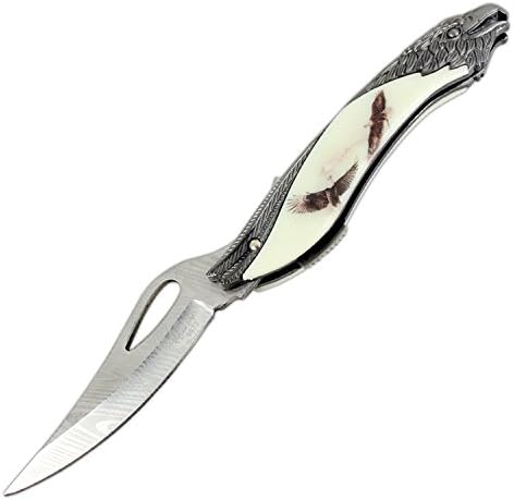 TheBoneEdge 8.5" Eagle Pattern Handle Folding Knife with Gift Box