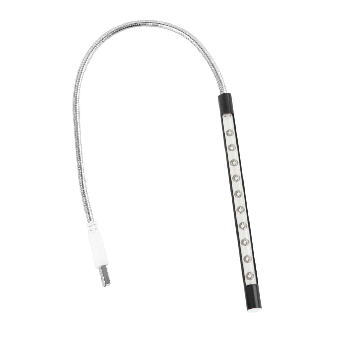 HOMSFOU USB Led Night Lamp Brightness Eye-Caring Table Lamp Neck Portable USB Light for Bedside Desk and Laptop Use Black