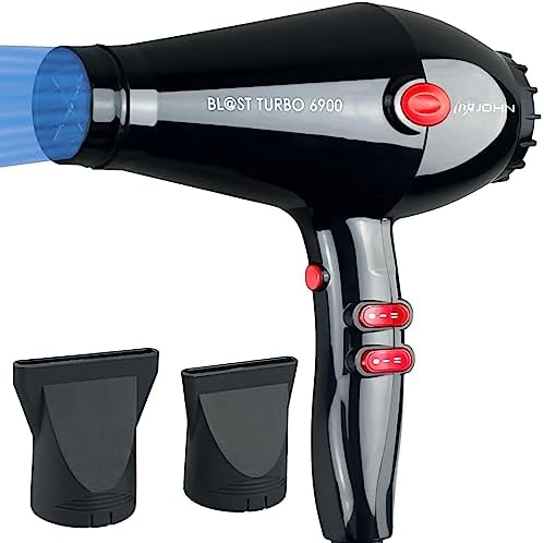 JOHN Professional Salon Hair Dryer | Powerful 2200Watts Ceramic Ionic Fast Drying Blow Dryer | Blast Turbo 6900