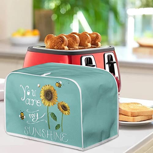 Image of 4 Slice Toaster Dust Cover Bread Machine Oven Dustproof Cover Kitchen Bakeware Protector Dustproof Fingerprint Protection for Women Gift(12.4 x 10.6 x 8.2), You Are My Sunshine