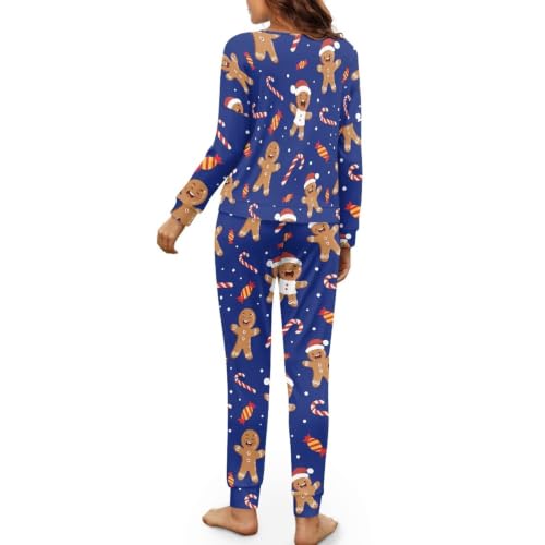 Image of Women's Pajamas Set Soft 2 Piece Loungewear Long Sleeve Pj Set Matching Sleepwear with Pockets for Women Plus Size