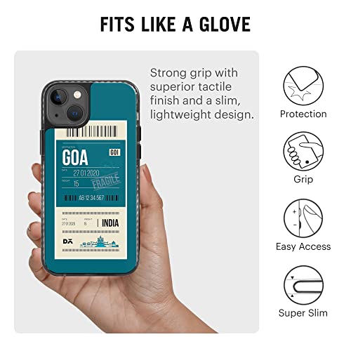 Image of DailyObjects Case for iPhone 13 Compatible with Mag-Safe Wireless Charging, Stride 2.0 Goa City Tag Slim Shockproof Back Cover with Inner Magnetic Ring