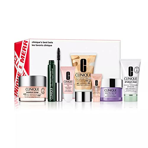 Clinique Best Bets Gift Set Kit including Moisture Surge 100H 100-hour Auto-Replenishing Hydrator 1.7oz/50ml and More