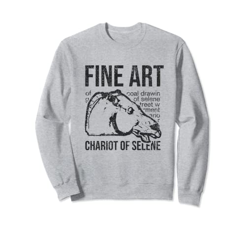 Caballo, cabeza, dibujo, bellas artes, streetwear, carro, de, selene Sudadera