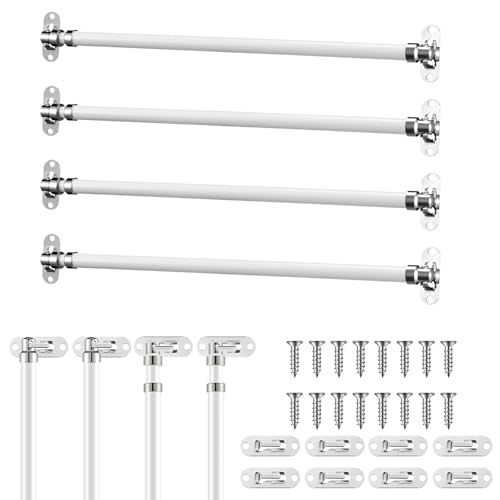 Beeveer 4 Pcs Door Curtain Rod Set Swivel Sash Curtain Rods French Door Curtain Rods Set for Windows...