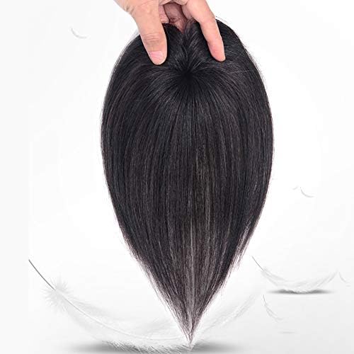 Straight Synthetic Hair Toppers for Thin Hair Women Clips on Hairpiece Toupee Hair Extensions Hairpieces Thick (1B)