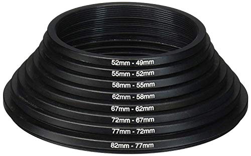 Image of VTS Lens Filter Stepping Down CONVERTION Rings Set 8 Pcs Lens Stepping Down Ring||82-49mm|| (Step Down Ring)