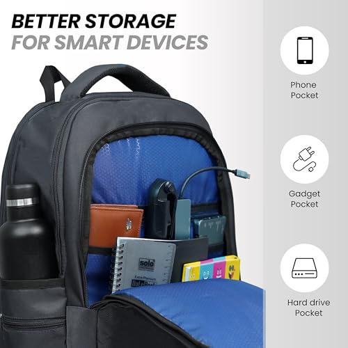 Image of Goldfinch 54L Casual Laptop Backpack | 15.6-inch Casual School College Bag Water Resistant Office Workpack with Front 1 Chain Pocket, 3 Compartments, 2 Bottle Holders for Daily Use Travel, Unisex