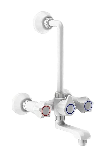 WATERTEC Pvc Polished Wall Mixer Water Tap ( White )
