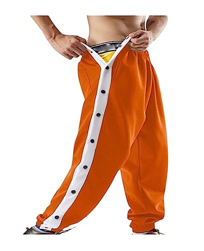 Pantalon de survêtement pour hommes coupe athlétique boutons côté