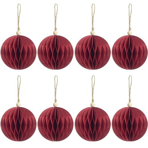 8cm Papier rot Weihnachtskugeln Papierkugeln christbaumkugeln Party...