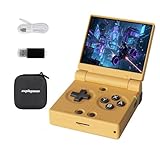 Miyoo mini Flip フリップ式オープンソース携帯ゲーム機ハンドヘルドゲーム機ミニレトロゲーム機、2.8インチIPS OCAフルラミネーションHD MIPIスクリーン、内蔵複数のエミュレータ、64GB TFカード、2500mAhバッテリー、メニューは日本語、英語、ポルトガル語、韓国語、中国語などをサポート、オンラインでの二人対戦ゲームをサポート (黄色)