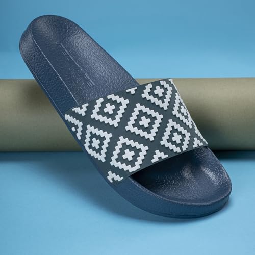 Image of Red Tape Womens Sliders in Slate Blue | Casual Pool Sliders | SLATE BLUE | 3 UK