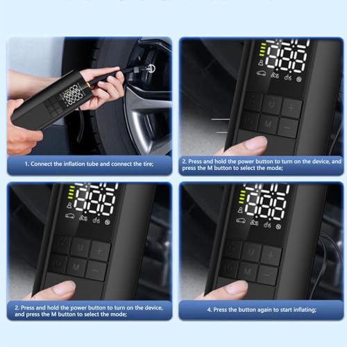 Gonfleur de pneu de voiture 150PSI automatique et nomade à LED - 2