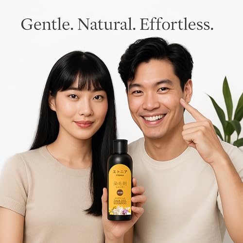 Image of Japanese Hair Dye Shampoo - Long Lasting Natural Hair Dye Shampoo for Man & Women, Premium Japanese Natural for Women Black | Home Solution (100+100) 200ml (PACK OF 1) (Black)