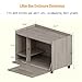 BKNROIHB Cat Litter Box Enclosure with Top Side Fence - Hidden Furniture, Wooden Pet House End Table, Storage Cabinet Bench for Living Room(Gray)