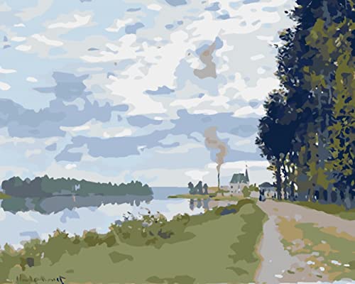 Peinture au diamant 5D kit anti-stress broderie mosaïque paysage rivière strass carrés ronds