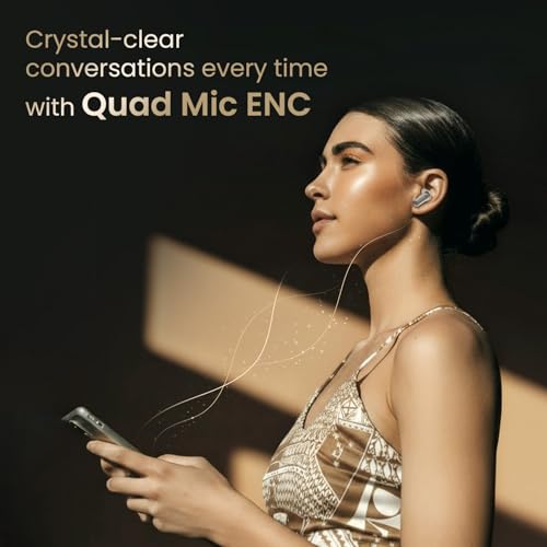 Image of DwOTS 717 PRO | ANC up to 32dB, 40HRS Playback, Fast Charging, Dual Pairing, Quad-mic ENC, Instant auto Connect, IPX5, Bluetooth v5.4, True Wireless Earbuds with mic (Pearl Cream)