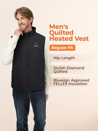 ORORO Men\'s Heated Quilted Vest with Battery Pack, Lightweight Quilted Heating Vest (Charger Not Included) (Black,L) - Thumbnail 6