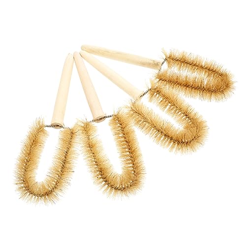 Didiseaon 4pcs Set Laboratory Beaker Brush Bottle Brush Cleaning Brush Buret Brush Cup Brush Bottle Wash Brush Bottle Cleaner Brush Handle Bottle Cleaner Brush for Cleaning Wooden