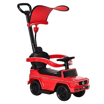 HOMCOM 3 in 1 Kids Children Ride on Push Car Toddler Sliding Car G350 Licensed Walker Foot to Floor Slider Push-Along with Horn Steering Wheel NO POWER Manual, Red