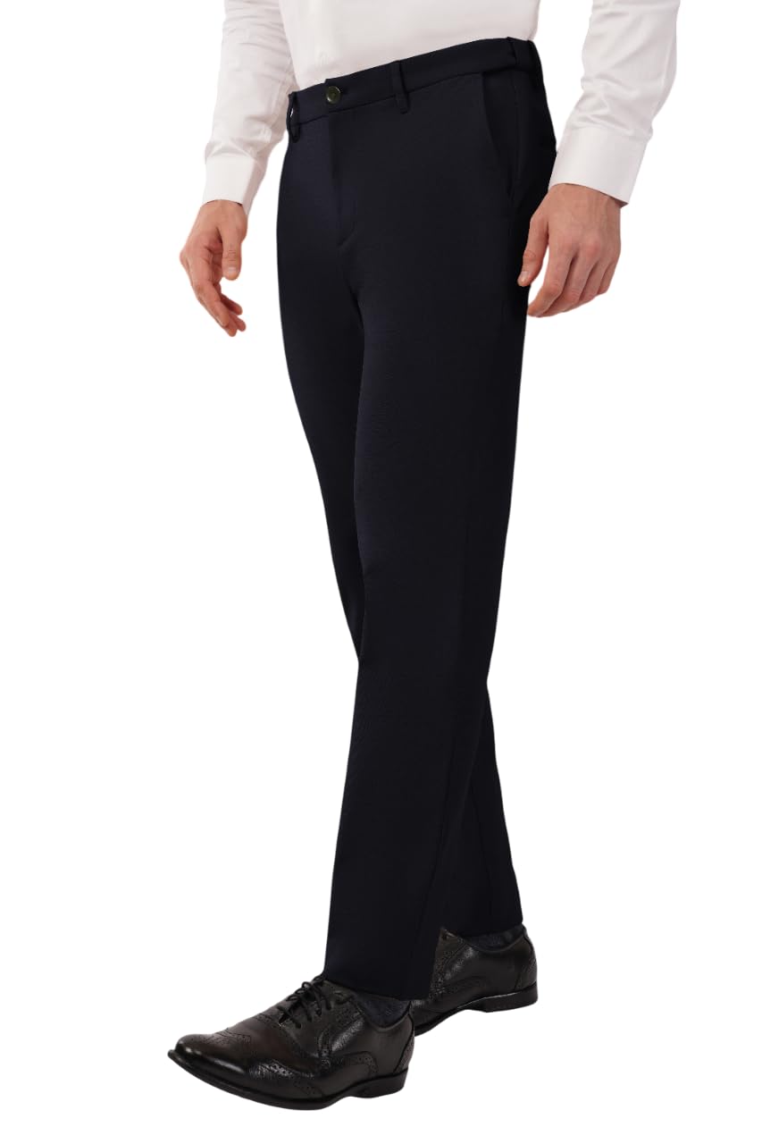 Men's Premium Stretchable Casual Pants | Slim Fit | 360° Power Stretch | Office/Party/Workout | Anti-Wrinkle & Dust Resistant Fabric | Fashionable Trouser with Shirt-Grip Expandable Waistband