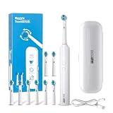 Orinatola Elektrische Zahnbürste Elektrozahnbürste 3 Cleaning Modes,8 Replacement Brushes,1 Travel Case,Electric Toothbrush,Waterproof IPX7,Weiß
