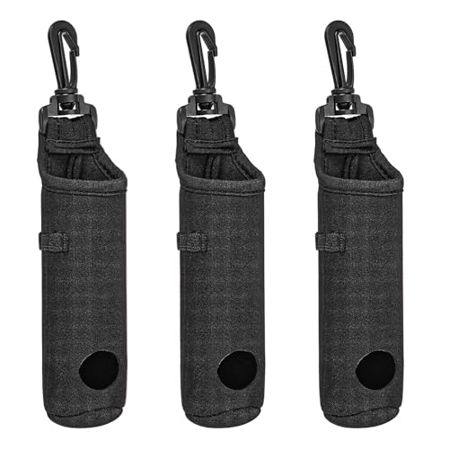 Bolsas de neopreno para pelotas de golf impermeables y flexibles con mosqueton negro de tres piezas