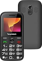 CEL4 Handy mit großen Tasten und SOS-Taste, Liegeplatz, FM-Radio und Kamera, für Senioren, einfach zu bedienen und bequem mit Ladestation. Farbe Schwarz.