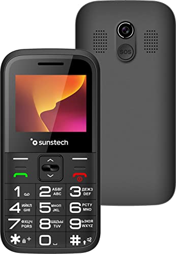 Sunstech CEL4 Seniortelefon med stora knappar och FM-radio, svart
