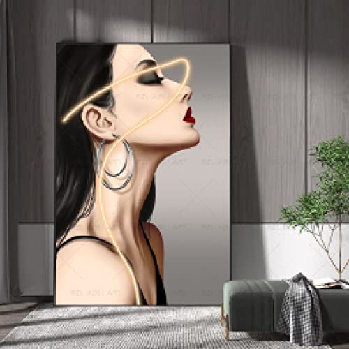 Toile portrait femme nordique pop art moderne pour sublimer la décoration du salon