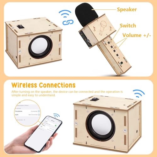 Stem Projects Karaoke Machine Toys for Boys Age 8-12 12-14 Science Kit Building Own Bluetooth Speaker & Microphone DIY Electronics Kit for Kids Kid 9-12 Boy Toys Birthday Gift 8 9 10 11 13 Teen Girl - Image 3