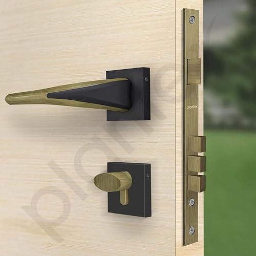 Image of Plantex Triple Security Door Lock for Home /Main Door Lock Set with 3 Years of Warranty by Plantex /Mortise Lock for Door with Brass Lock Body & Cylinder(7026 - Brass Antique)