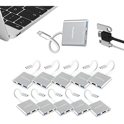 SUOLIWENG USB C to HDMI Adapter with 4k Output, USB Type-C to HDMI Adapter with Charging Port & USD3.0 Compatible Compatible MacBook, Monitor Projector, TV, Switch. Cover