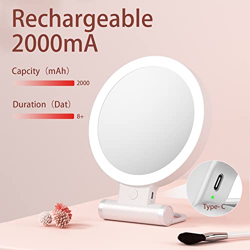 Baoznuh Vanity Mirror With Lights 3 Color,Makeup Mirror,Lighted Makeup Mirror With 10X/1X Magnification,Lighting Dimmable Touch Hangable #TOP4