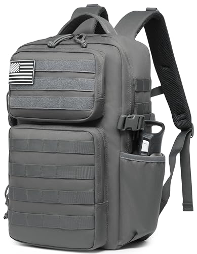 Mochila Táctica Militar Para Hombre, Impermeable, Mochila De Asalto De 3 Días, Bolsa Molle Con Soporte Para Botella De Agua, Gris, 30l Us, Mochila Táctica